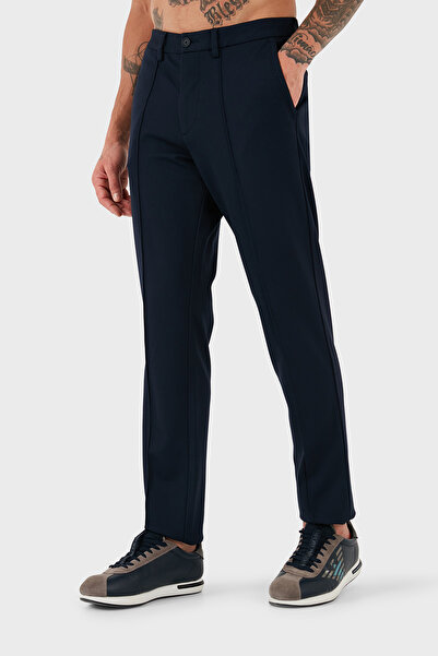 BOSS Streç Pamuklu Slim Fit Normal Bel Daralan Paça Çimalı Pantolon Erkek PANTOLON 50528394 404