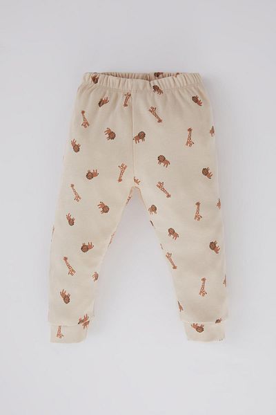 DeFacto Safari Printed Baby Boy Pajama Set - Long Sleeve, Ribbed Camisole B7733a524sp