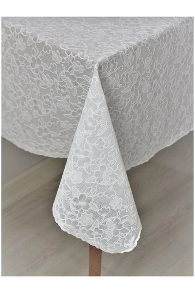 EFEMHOME EV TEKSTİL Lace-look rectangular PVC tablecloth 140x180