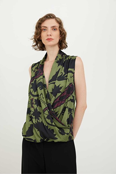 Roman Saten Empirme Kruvaze Bluz Standart Renk K2413039_089