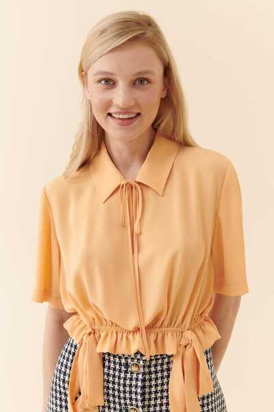 Roman Beli Lastikli Bluz Kayısı Y2313016_033