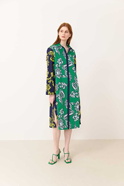 Roman Midi Boy Gömlek Elbise Standart Renk Y2411027_089