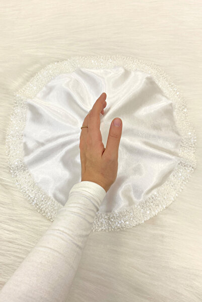 ZEYMERADE Beyaz Gelin Damat Mendili Pullu, Halay El Mendili, Düğün Kına Sünne...