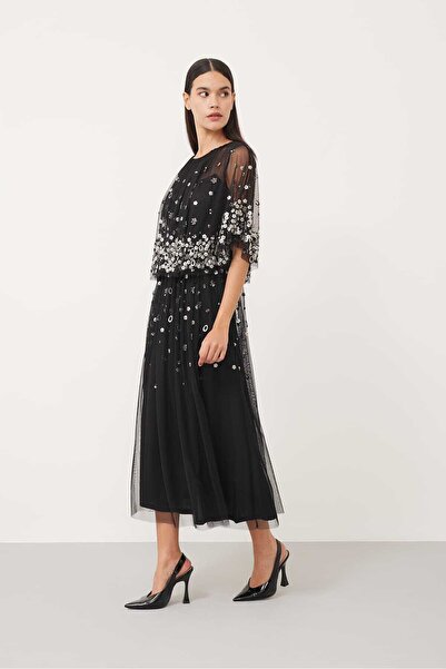 Roman Boncuk İşlemeli Elbise Standart Renk K2461101_089