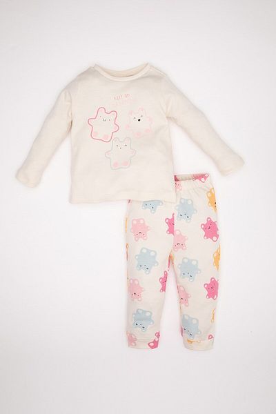 DeFacto Printed Long Sleeve Pajamas Set for Baby Girl - D3624A524Wn