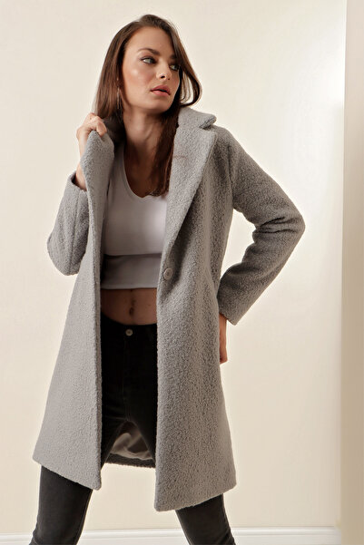 Bigdart 9082 Oversize Kaşe Coat - Gray