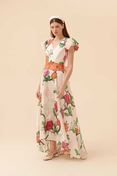 Roman V Neck Long Dress Standard Color Y2311330_089