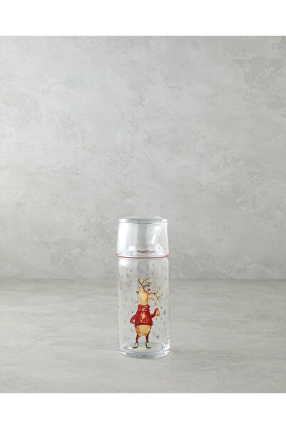 English Home Snowflake Cam Başucu Sürahi 700 Ml + 220 Ml Kırmızı - Yeşil