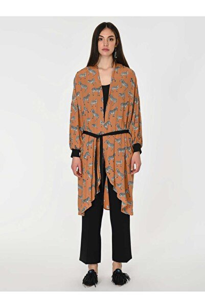 Roman Zebra Desenli Kuşaklı Kımono Standart Renk Y1916306_089