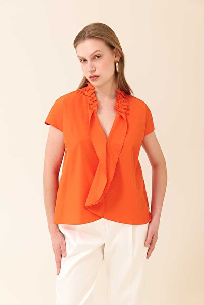 Roman Tafta Gömlek Oranj Y2413558_011
