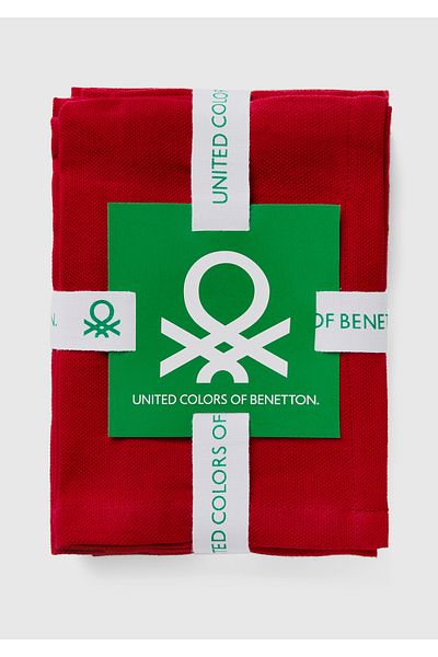 United Colors of Benetton Red Unisex 100% Cotton 4-piece Napkin - 40x40