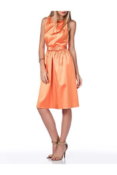Roman Sırt Dekolteli Elbise Oranj Y1311468_011