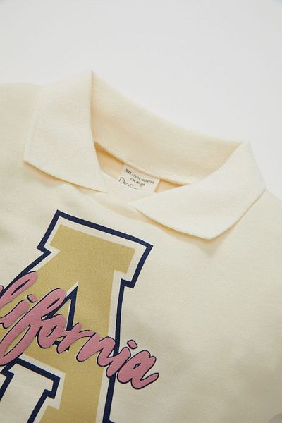 DeFacto Baby Girl Shirt Collar Printed Sweatshirt D2854A524Au
