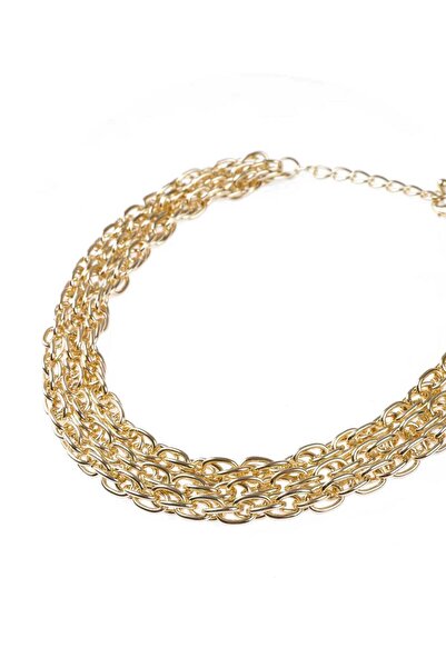 Roman Gold Renkli Kalın Zincir Kadın Kolye Gold Y2286204_076