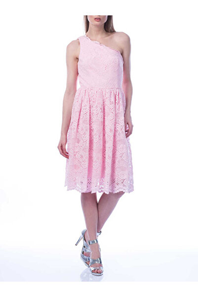 Roman Tek Omuz Midi Boy Günlük Elbise Açık Pembe Y1511252_039