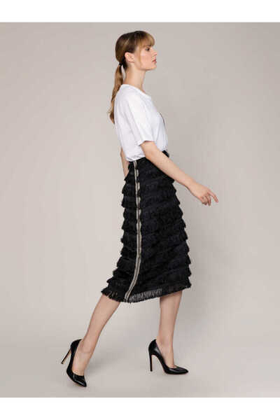 Roman Tassel Detailed Midi Skirt Black K1915040_001