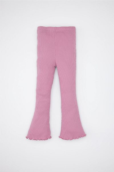 DeFacto Bluza i legginsy dla dziewczynki z nadrukiem w serca - okrągły dekolt, elastyczny pas, rozszerzane nogawki