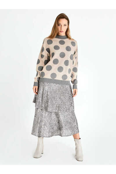 Roman Volanlı Etek Gümüş K2015024_078