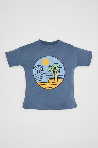 DeFacto Baby Boy Crew Neck Nature Printed Short Sleeve T-Shirt C1329a524sm