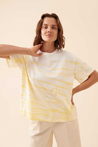 Roman Çift Renkli Kadın Tişört Standart Renk Y2254219_089