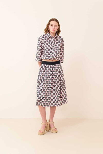 Roman Pileli Beli Lastikli Midi Boy Etek Standart Renk Y2415002_089