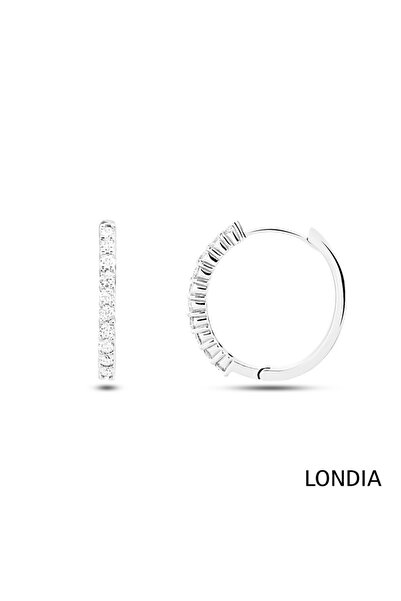 Londia Jewellery 0.50 karat Doğal Pırlantalı Halka Tasarım Küpe Doğum Günü He...