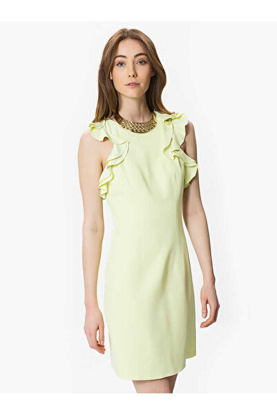 Roman Fırfır Detaylı Nişan Elbisesi Sarı Y1711194_009