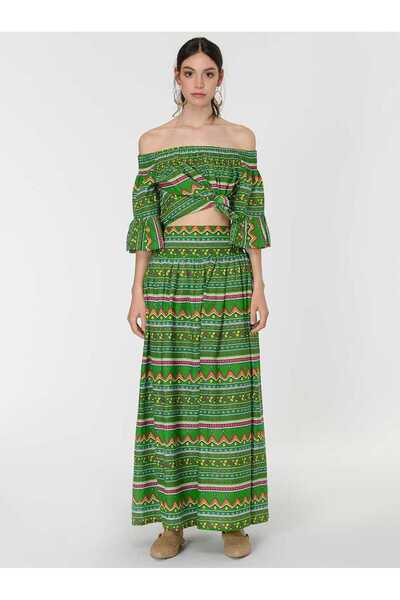 Roman Etnik Desenli Uzun Etek Standart Renk Y1967117_089
