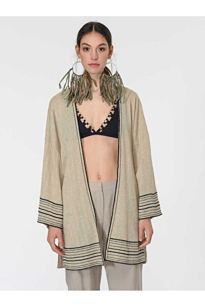 Roman Çizgi Desenli Kimono Standart Renk Y1964114_089