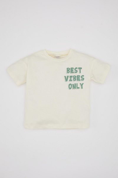 DeFacto Baby Boy Set of 2 Printed Short Sleeve Combed Cotton T-Shirt Salopet Z2586A224Sm