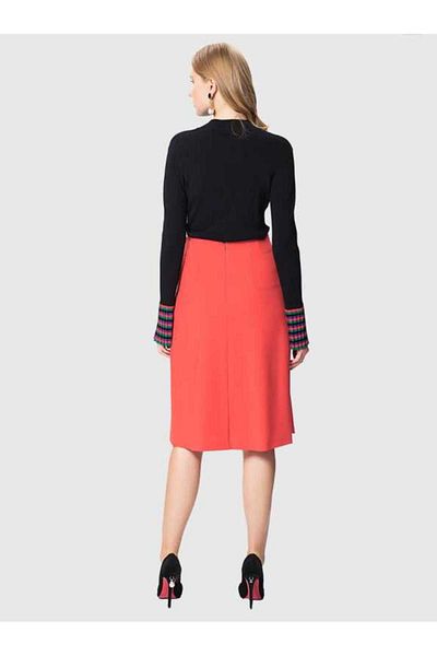 Roman 100% Wool Button Detailed Skirt Red K 1815049 _006
