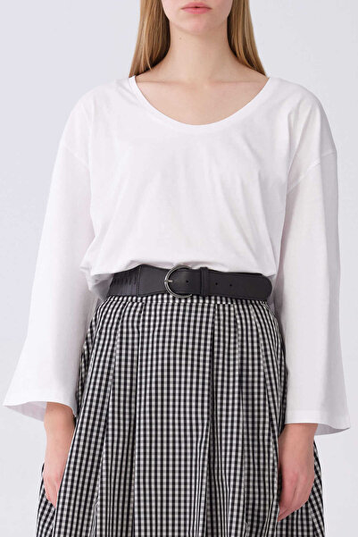 Roman Uzun Kol Kadın Tişört Beyaz Y2154918_002