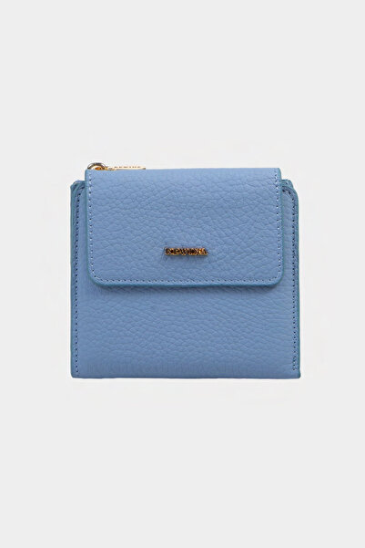 REWİNA 9738 Hakiki Deri Küçük Boy Kadın Cüzdanı Bebe Mavisi