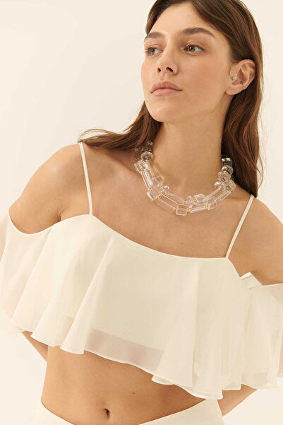 Roman Transparan Boncuklu Kolye Standart Renk Y2386204_089