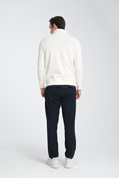 Frappoli Φούτερ Unisex Regular Fit Βαμβακερό κυψελωτό πλεκτό με μισό φερμουάρ με γιακά