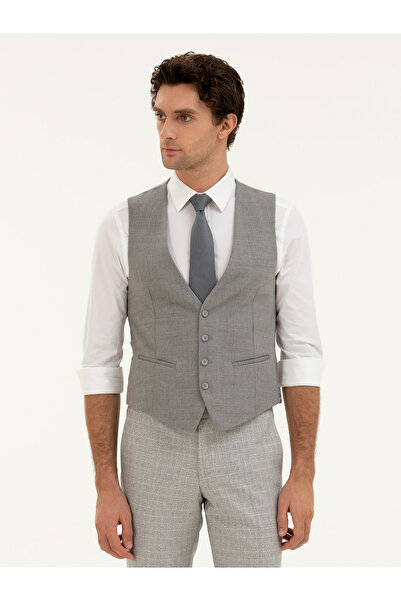 Cacharel Gri Slim Fit Yelek 50270158-VR024