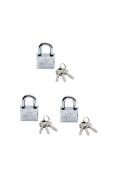 nuit dose Smart Keyed Padlock Set of 3 - Mastercare Tri-Moon Master Keyed 3-Piece Steel Padlock