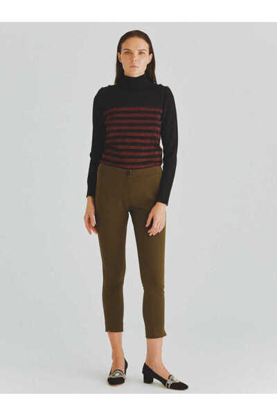 Roman Cep Detaylı Kadın Pantolon Haki k2012041_023