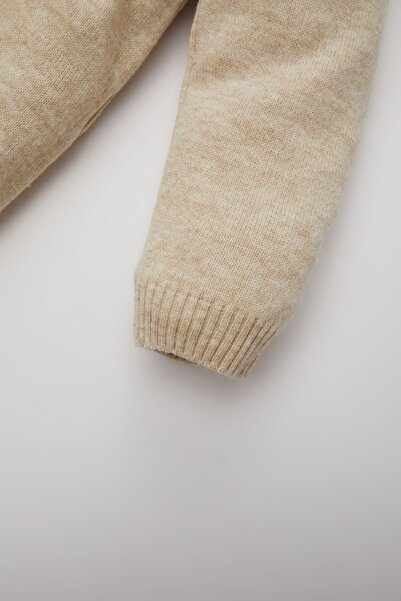 DeFacto Erkek Bebek Bej Bisiklet Yaka Basic Düz Triko Kazak A5036a524au