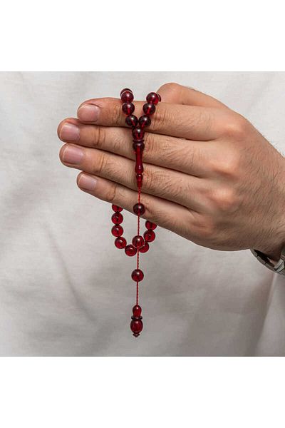 Moka Shopin Mokashopin Round Clamping Amber Rosary