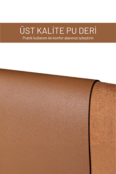 BLACK DEER لوحة ماوس من جلد البولي يوريثان - مخيطة، ثنائية الاتجاه، بني، 90x40xl