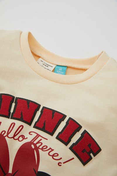 DeFacto Disney Mickey & Minnie Baby Girls Sweatshirt φόρεμα - Crew Neck, μακρυμάνικο, D2201a524au