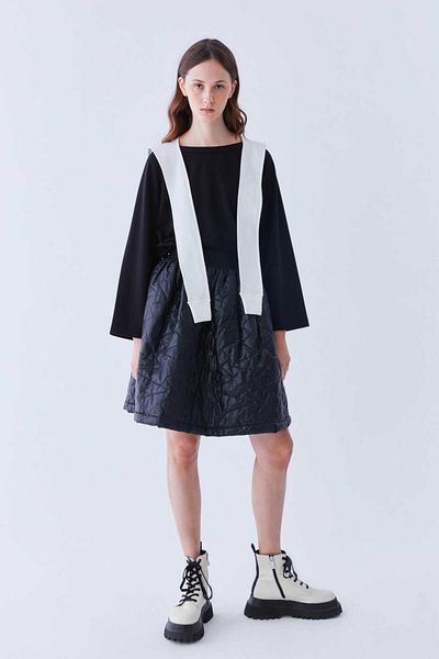 Roman Black Stitching Detailed Skirt K 2115037 _001