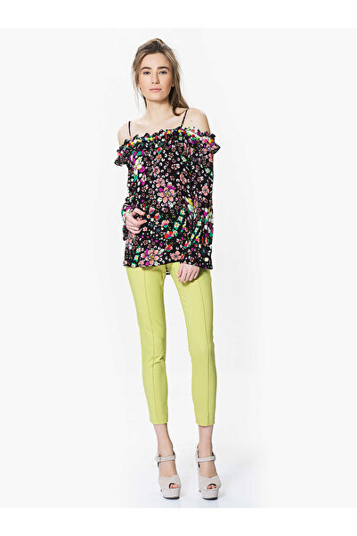 Roman Çizgi Detaylı Kadın Pantolon Fıstık Yeşili Y9912015_042