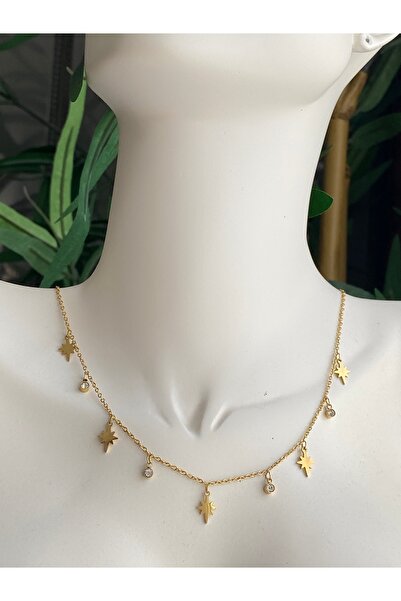 Lucios قلادة من الفولاذ المقاوم للصدأ باللون الوردي الوردي