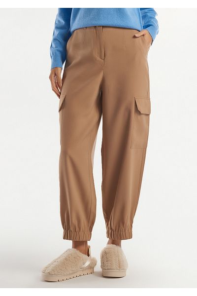 United Colors of Benetton Brown Cargo Pants - Women's, Ankle Elastic