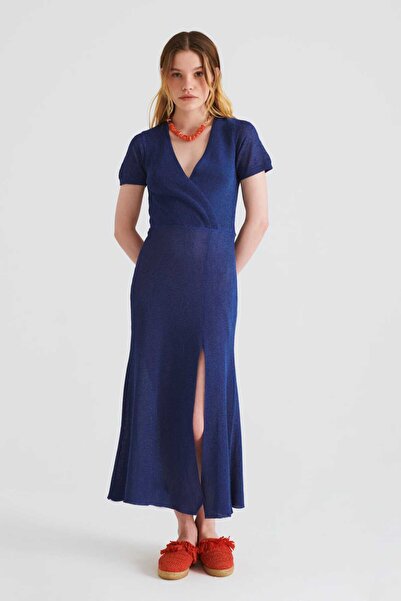 Roman Anvelop Triko Elbise Saks Y2279105_021