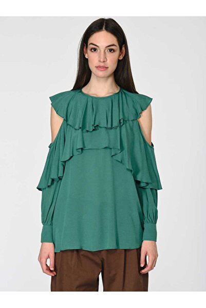 Roman Volanlı Bluz Yeşil Y1913107_012