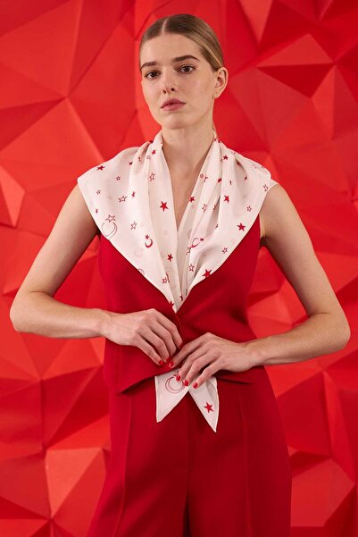 Roman Ay Yıldız Desenli İpek Eşarp Standart Renk K2484108_089