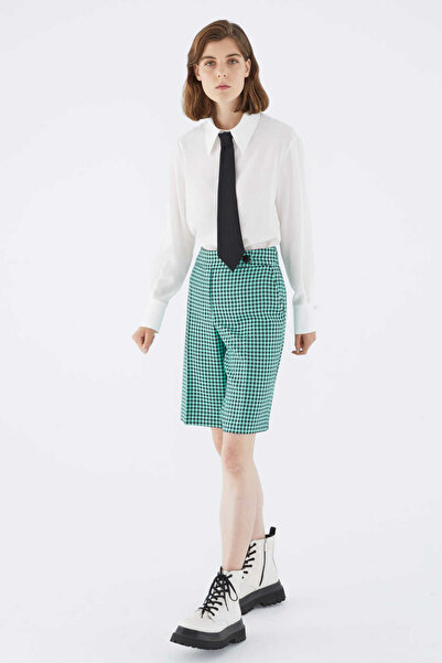 Roman Ekoseli Kadın Bermuda Yeşil K2112047_012